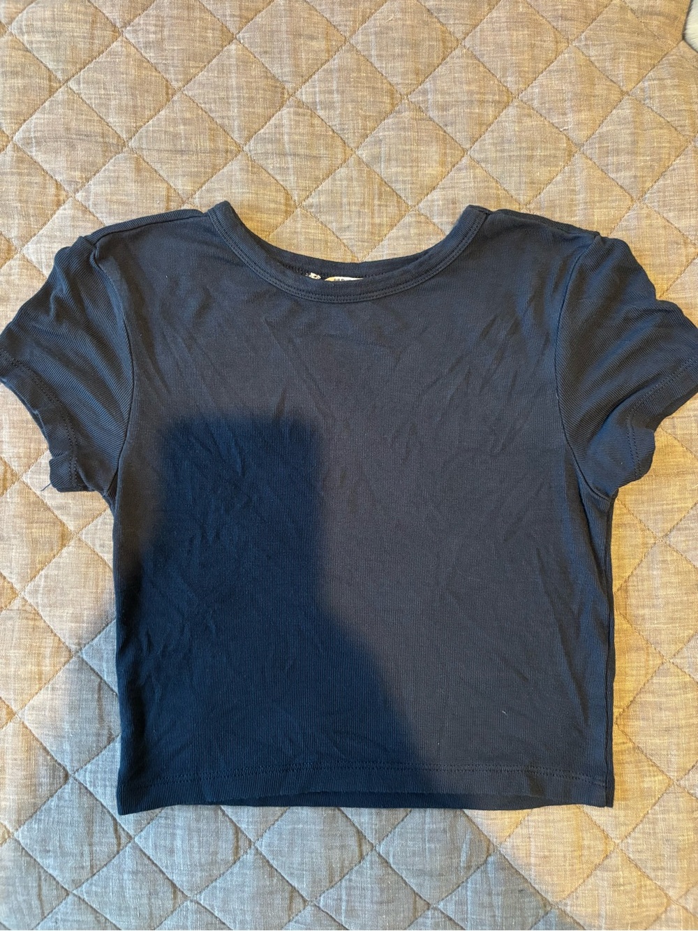 Classic Navy Crop Tee - Women